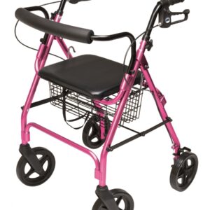 Lumex Walkabout Contour Deluxe Rollator, Pink RJ4805P