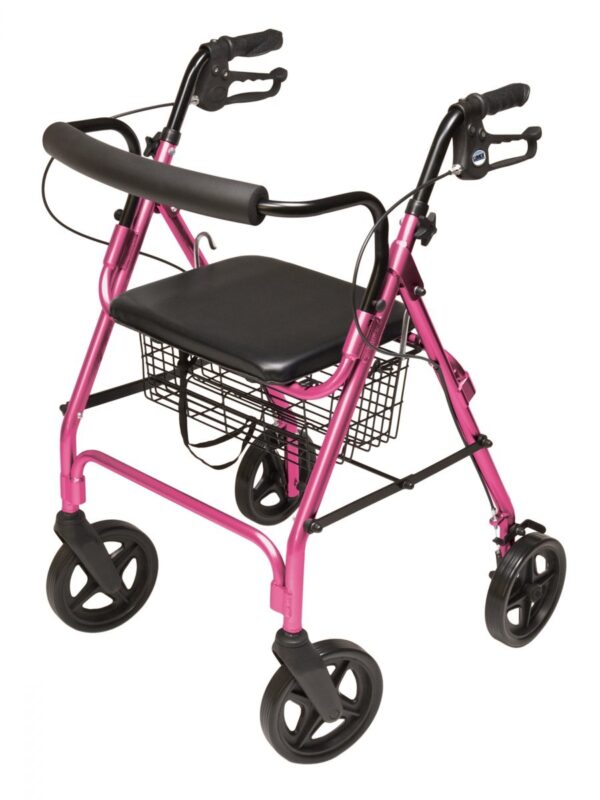 Lumex Walkabout Contour Deluxe Rollator, Pink RJ4805P