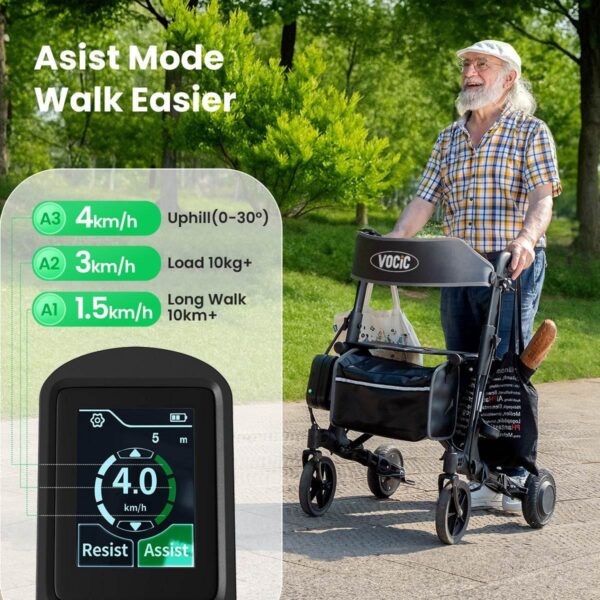VOCIC Z73 Assist mode levels A1 to A3 shown on the handle display