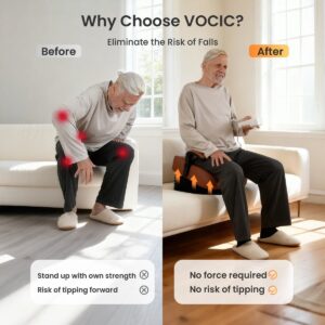 Standing up from a sofa before and after using the VOCIC AX16 PRO seat lift