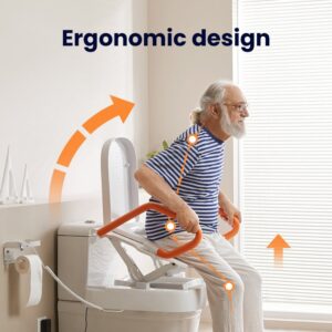 VOCIC AX12 electric toilet seat lift tilting a senior forward to stand