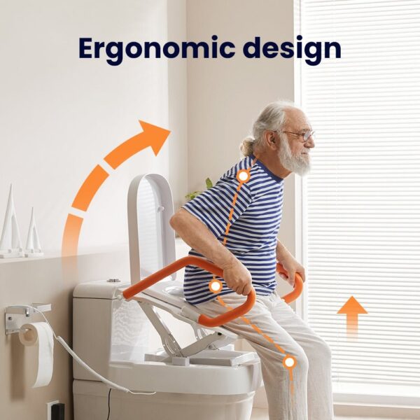 VOCIC AX12 electric toilet seat lift tilting a senior forward to stand