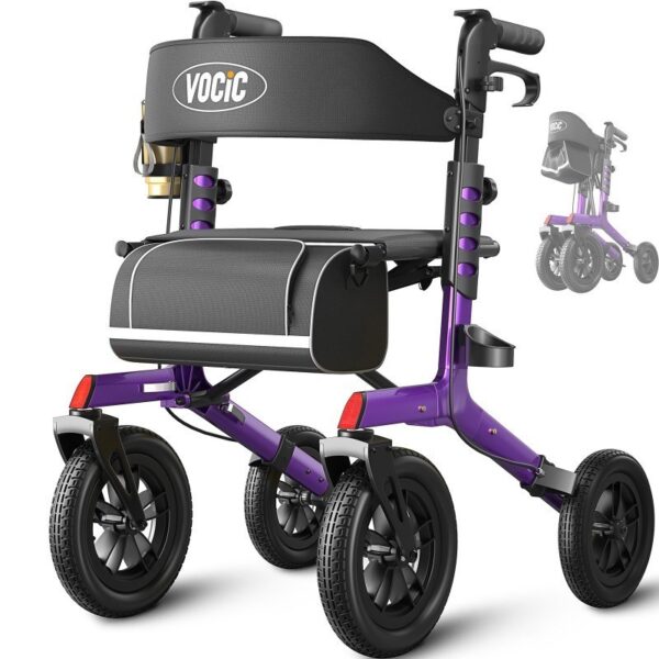 VOCIC Z57 large wheel rollator in Purple