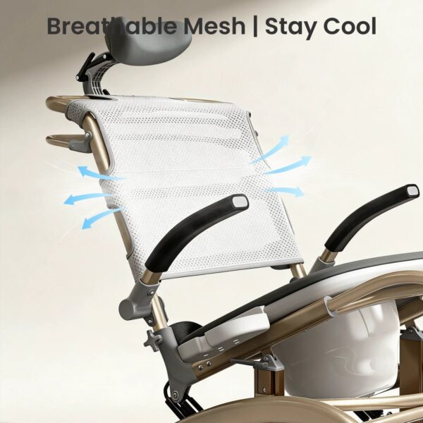 VOCIC XZY08 shower chair breathable mesh back and headrest