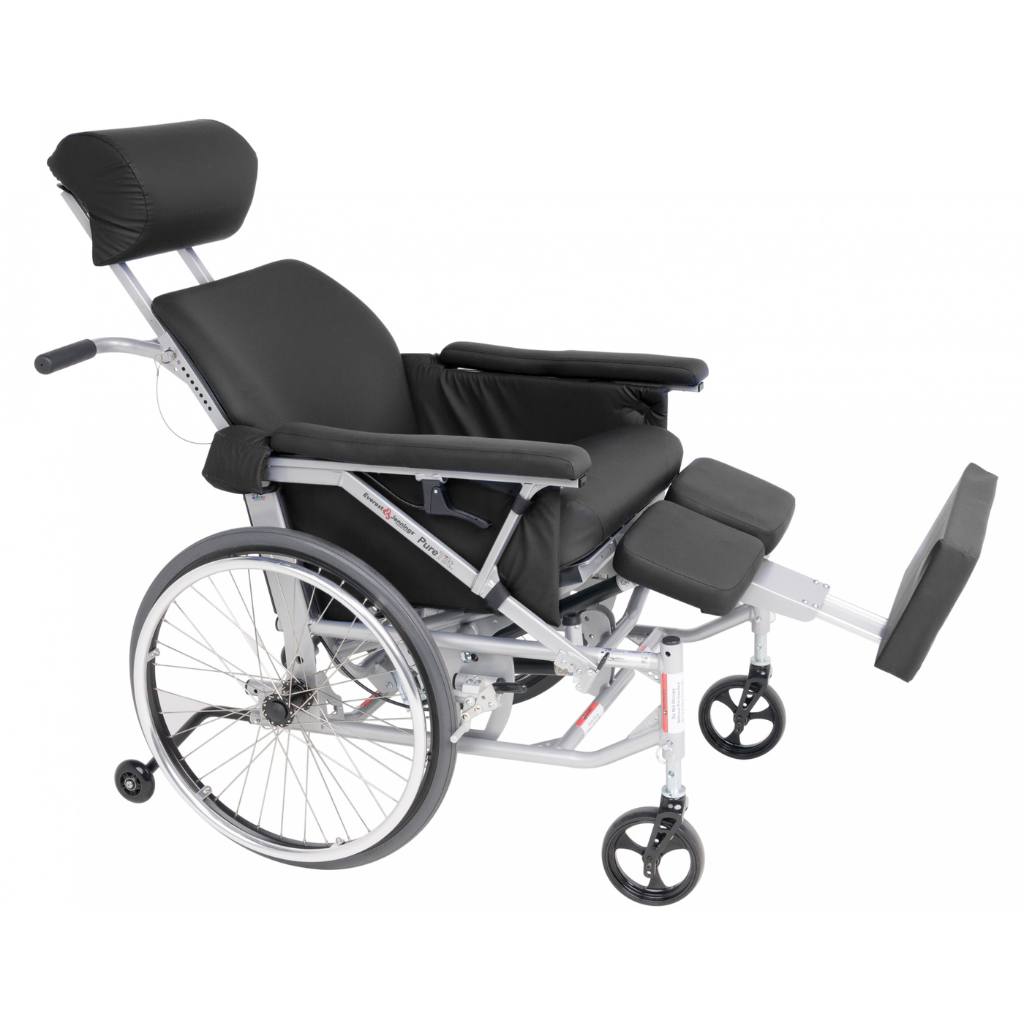 PureTilt tilt in space wheelchair with ergonomic back and self-tilt control