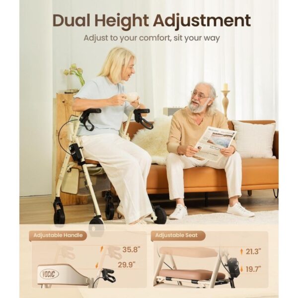 VOCIC Z63 handle height and adjustable seat height diagram