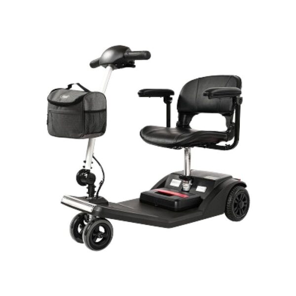 VOCIC D50 portable mobility scooter in Black with storage bag