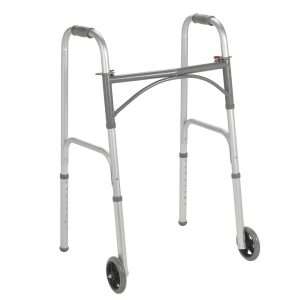 Drive Medical Folding Junior Walker, Two Button with 5" Wheels - Image 1