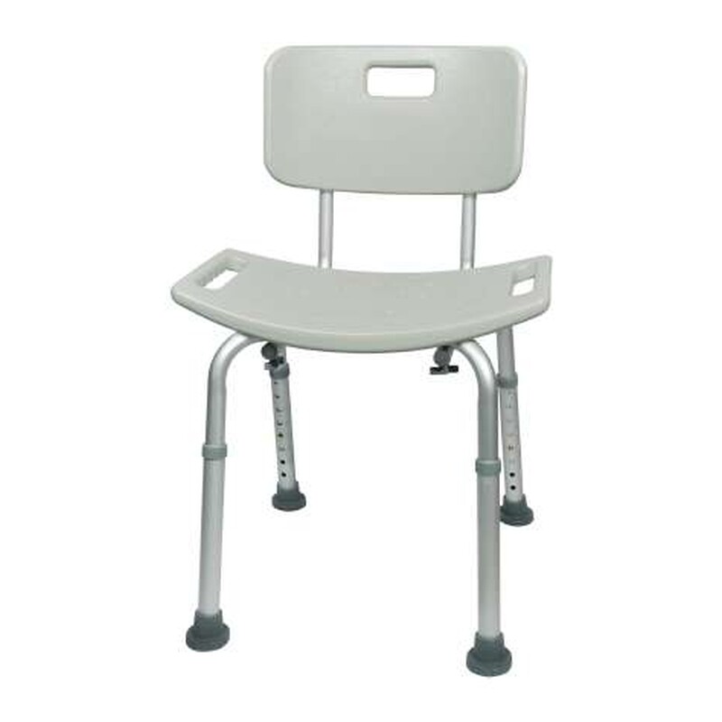 McKesson Bath Bench Aluminum Frame Removable Backrest 19-1/4 Inch Seat Width – Bath Chair with Removable Back, 300 lb Capacity