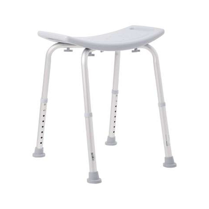 McKesson Bath Bench Without Arms Aluminum Frame Without Backrest 19-1/4 Inch Seat Width – Aluminum Shower Bench, 300 lb Capacity