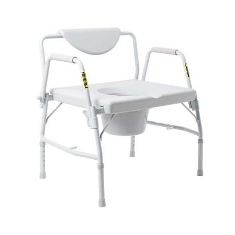 McKesson Commode Chair Drop Arms Steel Frame Padded Backrest 23-1/4 Inch Seat Width