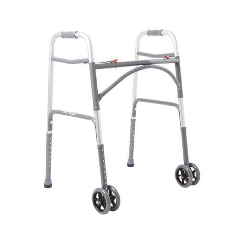 McKesson Bariatric Folding Walker Adjustable Height Steel Frame 500 lbs. Weight Capacity 32 to 39 Inch Height