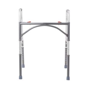 McKesson Bariatric Dual Release Folding Walker Adjustable Height Steel Frame 500 lbs. Weight Capacity 32-1/2 to 39 Inch Height - Image 2