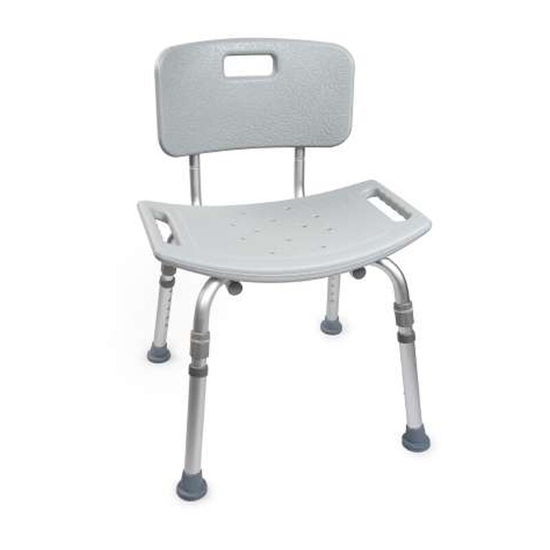 McKesson bath bench with back case of 4 – aluminum shower bench with removable back