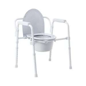 McKesson Commode Chair Fixed Arms Steel Frame Back Bar 13-1/2 Inch Seat Width - Image 1