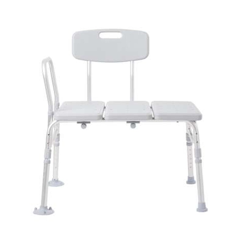 McKesson Knocked Down Bath Transfer Bench – Knock Down Transfer Bench with Backrest and Arm, 400 lb Capacity