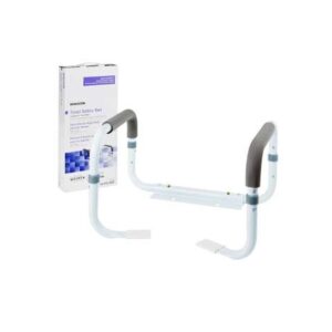 McKesson Toilet Safety Rail White Steel – Toilet Rail for Seniors with Padded Handles, 300 lb Capacity