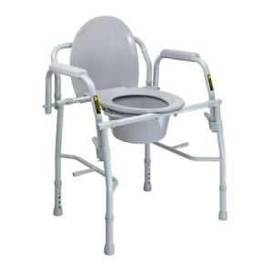 McKesson Commode Chair Drop Arms Steel Frame Back Bar - Image 1