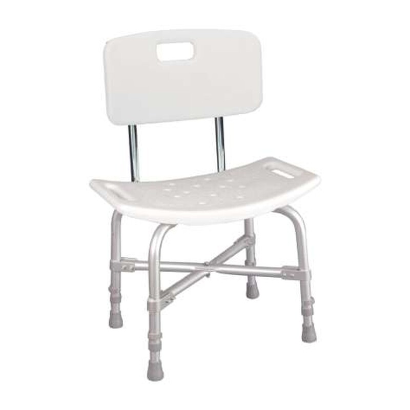 McKesson Bath Bench Without Arms Frame With Backrest – Bariatric Shower Chair with Back, 20" Seat, 500 lb Capacity