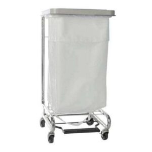 McKesson PREMIER Hamper Stand with Step-On Foot Pedal – Soiled Linen Hamper, 30-33 Gallon, Chrome Frame, 19" x 21" x 36"