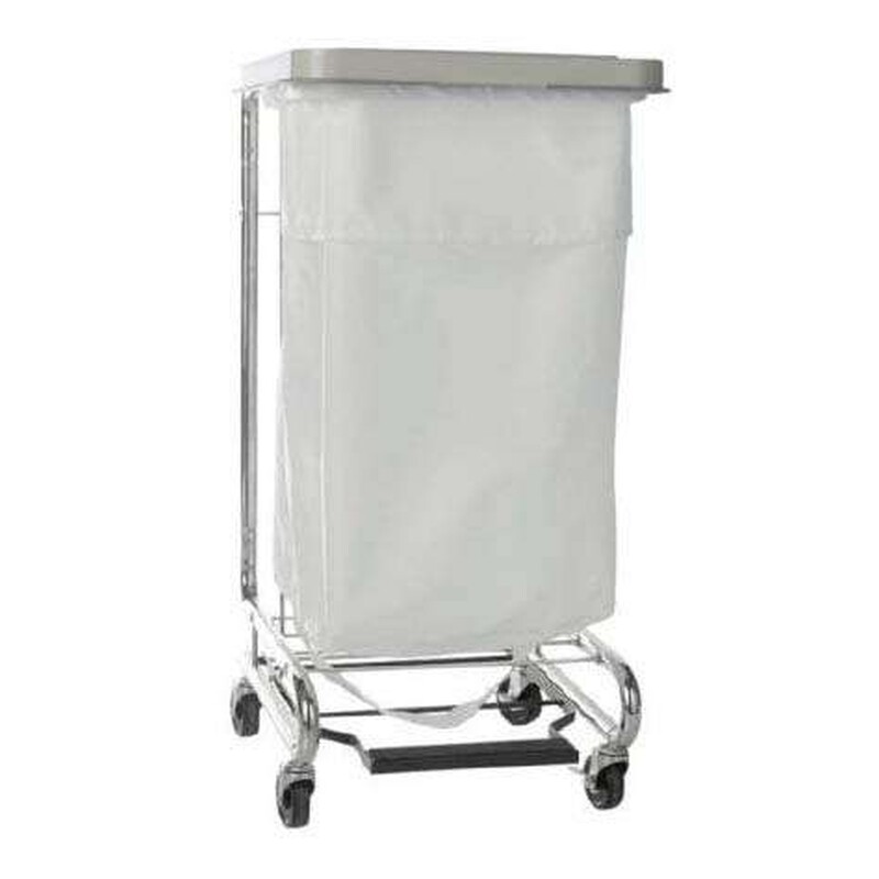 McKesson PREMIER Hamper Stand with Step-On Foot Pedal – Soiled Linen Hamper, 30-33 Gallon, Chrome Frame, 19" x 21" x 36"