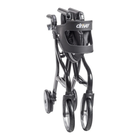 Drive Nitro Sprint Rollator Walker with Seat – Folding 4 Wheel Walker, Slow-Down Brakes 4 1P 1P