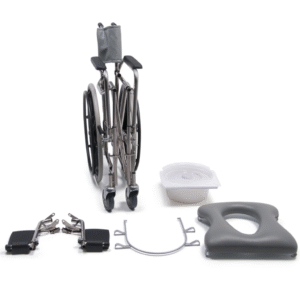 E&J Folding Rehab Shower Commode Chair – Premium Self-Propelled Wheelchair with Commode Function - Image 4