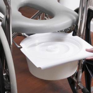 E&J Folding Rehab Shower Commode Chair – Premium Self-Propelled Wheelchair with Commode Function - Image 6