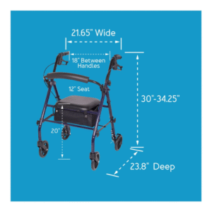 Carex Rollator Steel – Durable Wheeled Walker with a Seat - Image 7