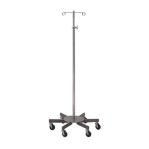 McKesson Large Infusion Pump Stand – 4-Hook 6-Leg IV Pump Pole with 3" Ball-Bearing Casters, 26" Base, 52.25" to 102.75"