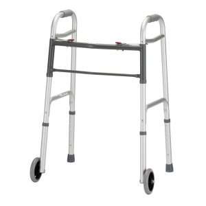 Nova Folding Walker With 5" Wheels 2 Button Standard - Image 1