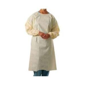 Halyard Tri-Layer AAMI Level 2 Isolation Gown, Large, Yellow (69979) – Protective Procedure Gown with Elastic Cuffs, Pack of 10 or Case of 100