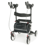 Lumex upright rollator walker with seat for elderly mobility support