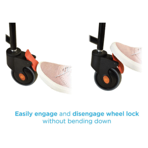 Nova Transport Commode Chair with Wheels – Safe Transfers & Portable Mobility Support - Image 4