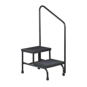 McKesson Bariatric Step Stool with Handrail 2 Steps Powder Coated Steel Frame