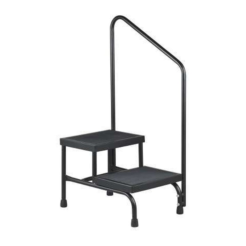 McKesson Bariatric Step Stool with Handrail 2 Steps Powder Coated Steel Frame
