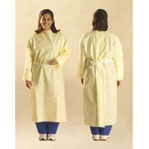 Cardinal Protective Procedure Gown One Size Fits Most Yellow NonSterile AAMI Level 3 Disposable - Image 1