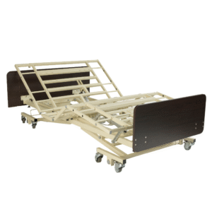 Expandable home care hospital bed with adjustable width and ultra-low height