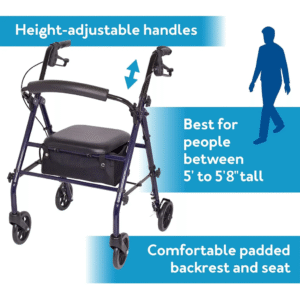 Carex Rollator Steel – Durable Wheeled Walker with a Seat - Image 4