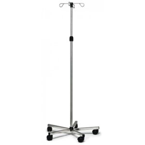 Lumex Stainless Steel Deluxe IV Stand with Adjustable Height with 5-Leg Base 1 Lumex Stainless Steel Deluxe IV Stand with Adjustable Height with 5-Leg Base - Image 1