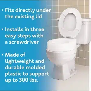 Carex Round  Toilet Seat Riser Elevator - Image 3