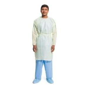O&M Halyard Protective Procedure Gown Halyard Basics X-Large Yellow NonSterile AAMI Level 2 Disposable - Image 1