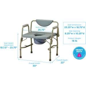 Nova Heavy Duty Drop - Arm Commode - Image 4