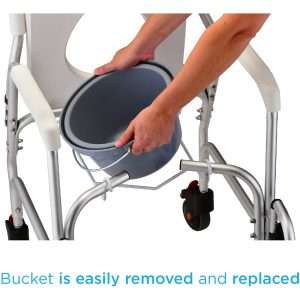 Nova Rolling Shower Chair – Deluxe Shower Commode Chair with Footrests & Locking Wheels - Image 3