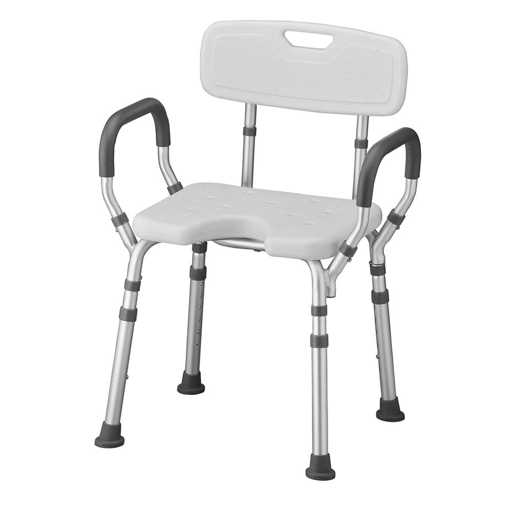 Elderly person using a secure and comfortable shower chair for elderly with non-slip features