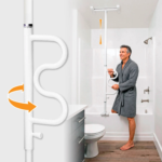 Stander bathtub safety bar with rotating grab bar for safer bathtub transfers, bathing support, and fall prevention for seniors