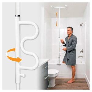Stander Bathtub Security Pole – Bathtub Safety Bar with Rotating Grab Bar & No-Drill Installation