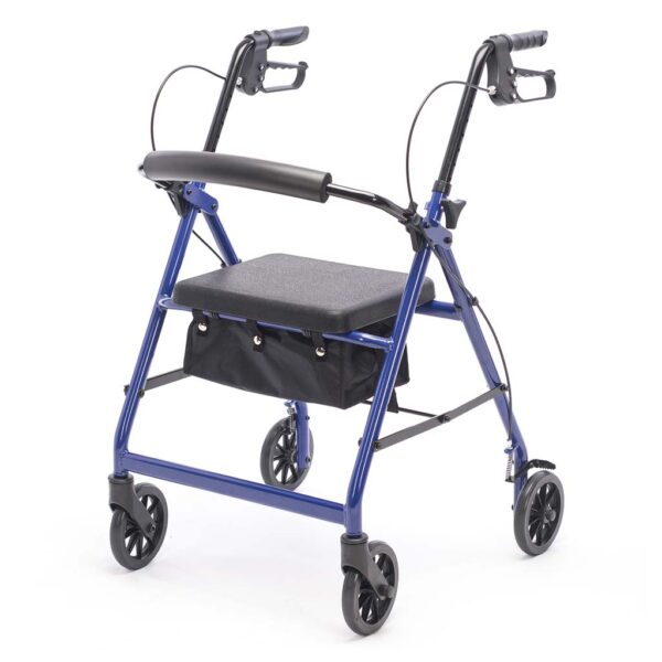 Protekt Steel Rollator KD – Mobility Walker with Seat and 6 Inch Wheels