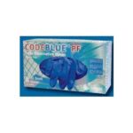 McKesson CODEBLUE PF Latex Exam Gloves, Large – Blue Textured Exam Gloves with Extended Beaded Cuff