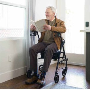 Carex Rollator Steel – Durable Wheeled Walker with a Seat - Image 2